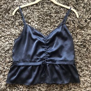 ADORABLE BLUE SATIN BABYDOLL TANK